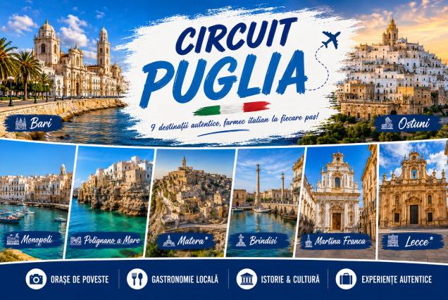 CIRCUIT PUGLIA (avion)  Plecari:04.09/11.09/18.09/25.09